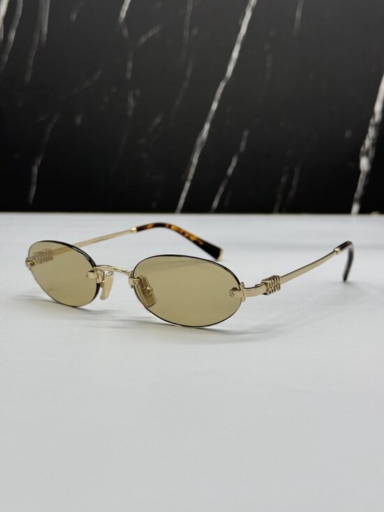 NEW MIU MIU MUA54S ZVN10R OVAL CREAM GOLD SUNGLASSES MIU MIU MU A54S ZVN10R main image 10